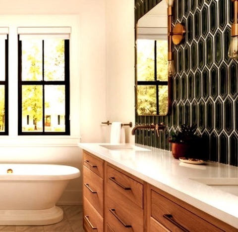 Master Bath Bathroom New OrleansExample Of A Large Farmhouse Master Bathroom With Flat-panel Cabinets,