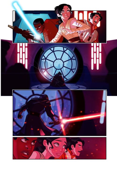 airyairyquitecontrary: reyfinndameron: Star Wars Episode 7.5 - Pages 1-5, by Stephen Byrne. Facebook