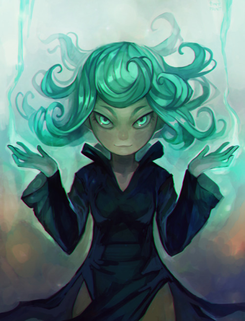 tinypaint:  tatsumaki warm-up ๑  ๑  ๑       my tsun~ <3