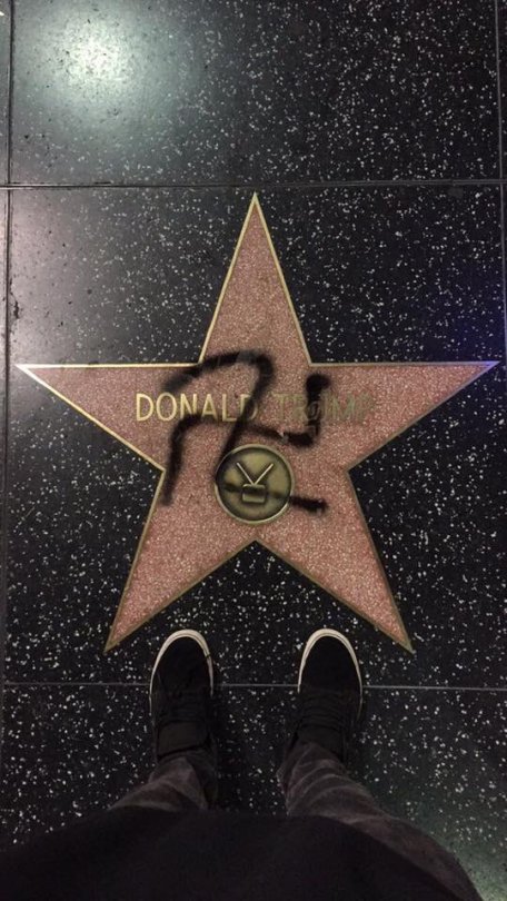 la-vie-en-lys:brunhiddensmusings:injuries-in-dust:black-geek-supremacy:i-stay-armed:mirrormirror2:Beautiful Street Art in Hollywood. Walk of shame. By the way …..FUCK DONALD TRUMP! I wonder the price of replacement of the star.Remember when people