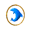 3d spinning dolphin in ring