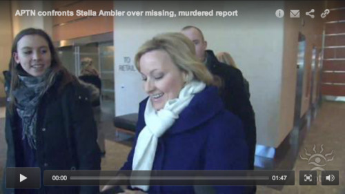 VIDEO / SOURCE APTN confronts Stella Ambler over missing, murdered report  APTN National NewsStella 