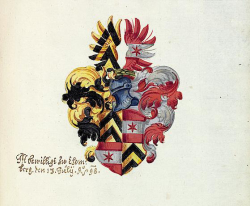 Johann Christoph Sauer, Heraldry book, 1597. Southern Germany. Via University of Heidelberg