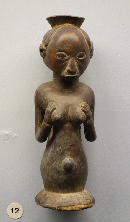 Female figurine of the Luba (Baluba) people, south-central Democratic Republic of the Congo.  Now in