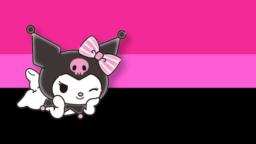 Kuromi Themed Bi Flag!
