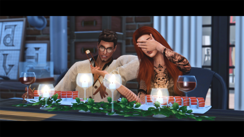 15 Day Sim Couples Challengeoriginal postDay 5 - A picture of your couple eating together