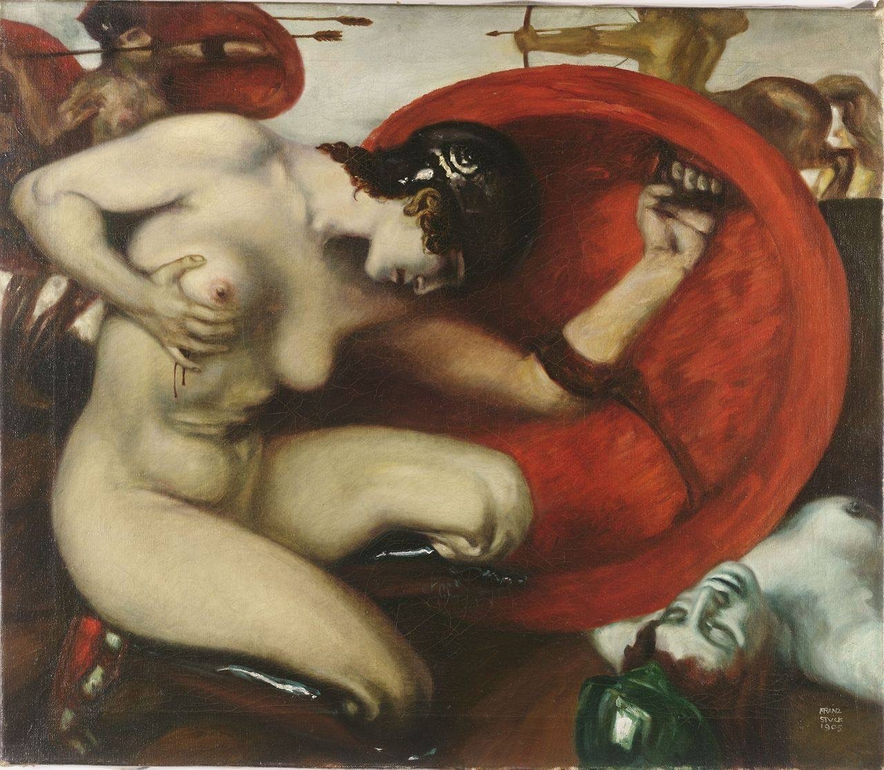 starxgoddess: Franz von Stuck,Wounded Amazon,1903