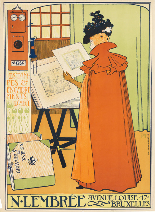 Affiche N. Lembrée Estampes et Encadrements d’Art (1897). Theodore van Rysselberghe (Be