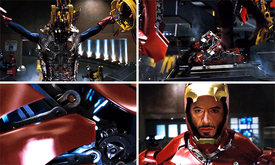 michaelsbjordans: tony + suit up evolution
