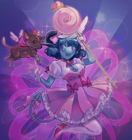 Magical girl jester that I drew a year ago 