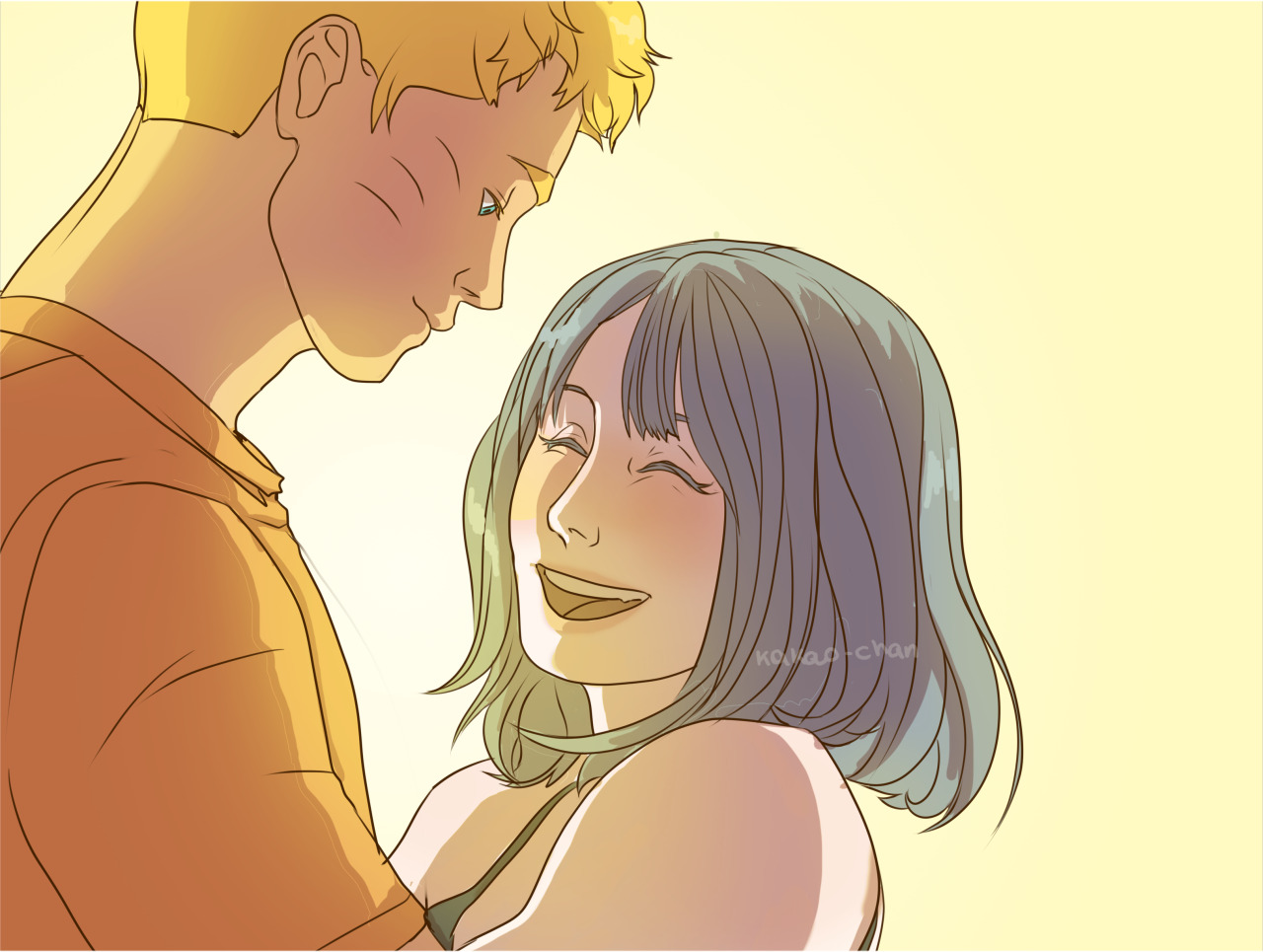 kakao-chan:   NaruHina Month - Day 4: Smile  She might not notice it, but her smile
