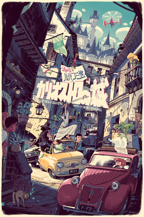 geekynerfherder: ‘The Castle Of Cagliostro’ by Sam Bosma. Privately commissioned screen print. 