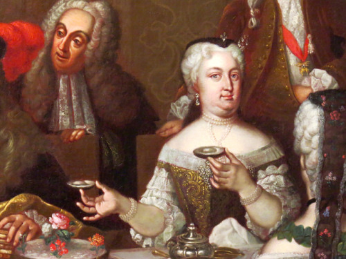 Wedding breakfast of Maria Theresa of Austria and Francis by Martin van Meytens, c. 1736Details from