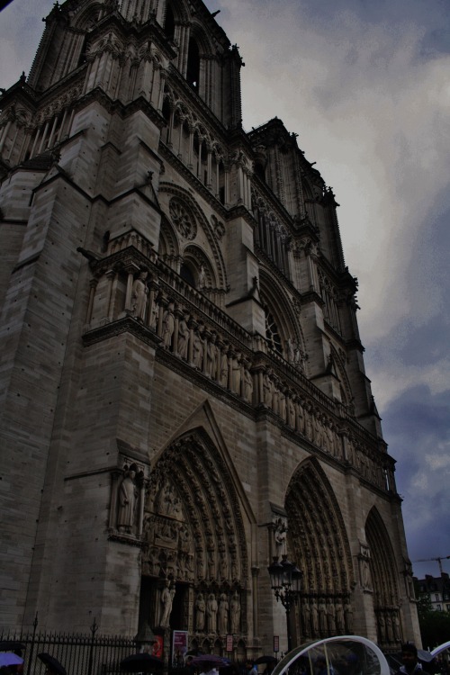 The Eiffel Tower And Notre Dame. Paris, France