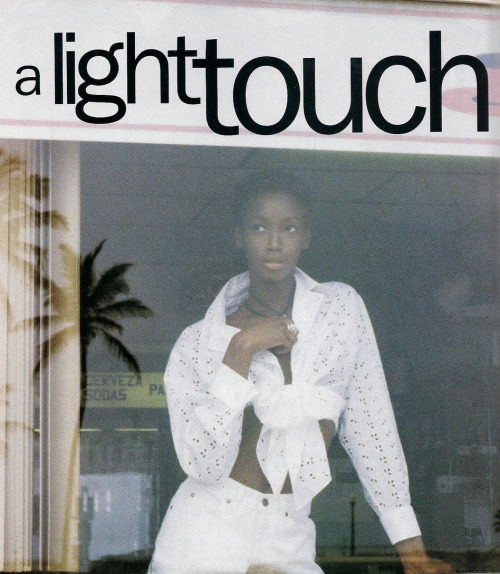 mariah-do-not-care-y:  US Vogue April 1993 A Light Touch Model: Beverly Peele Ph: Pamela Hanson 