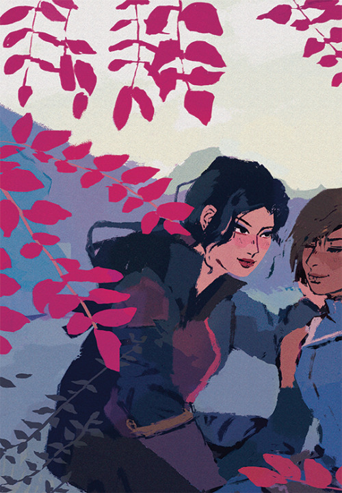 babypears:a preview for @catstealers-zines korrasami zine. look out for preorders opening on jan 15!