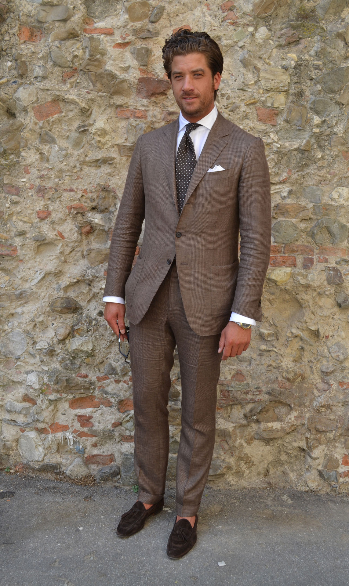 A Touch of Style — Brown suit & tassel