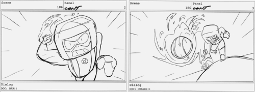 jeffliujeffliu:  Some storyboards from Hit the Diamond! Credit goes to supervising director Kat Morris for writing the line: “This plan sucks.”