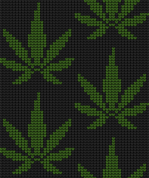 try this at home: ganja leaf 24 x 36 px/sts · jacquard · knitting pattern