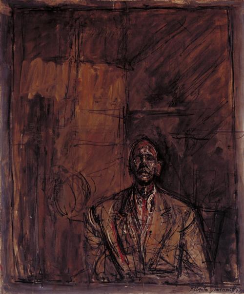  Jean Genetby Alberto Giacometti (1901–1966, Swiss), 1954 or 1955, Oil on canvas, 65.3 × 54.3 cm,T