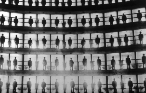 Photo of prisoners of the Presido Modelo, a Cuban prison designed on the principles of Jeremy Bentha