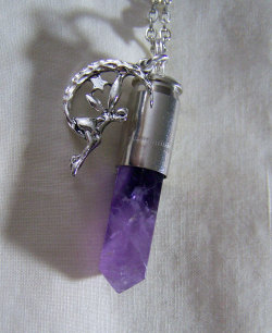 wickedclothes:  Amethyst Crystal Bullet Necklace