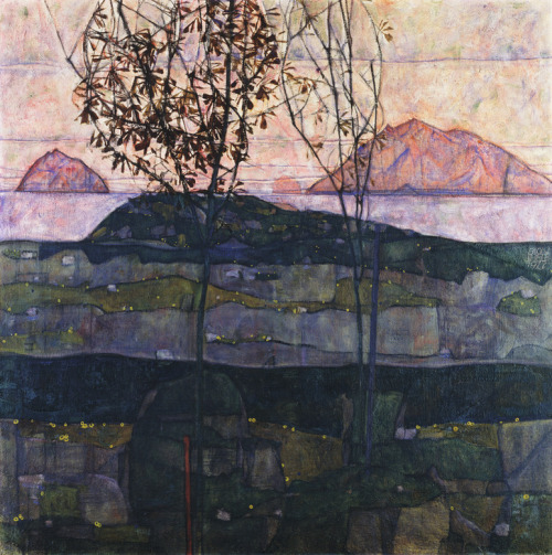 Egon Schiele, Setting Sun, 1913. Permanent exhibition of © Leopold Museum, Vienna