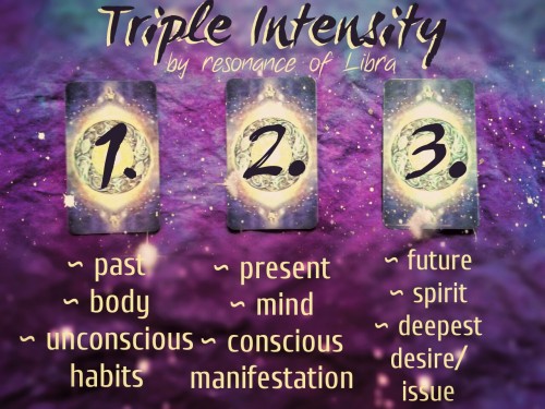 resonance-of-libra: Triple Intensity Spread by @resonance-of-libra It looks like a typical 3-card sp