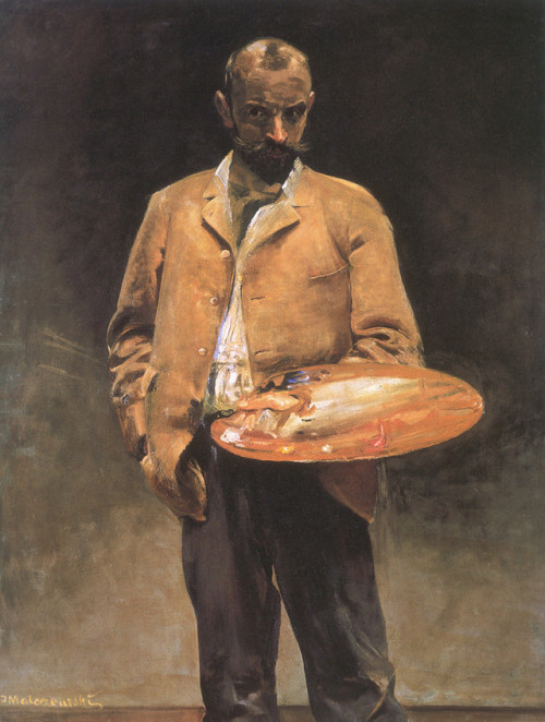 artist-malczewski:Self-portrait with palette, Jacek Malczewski