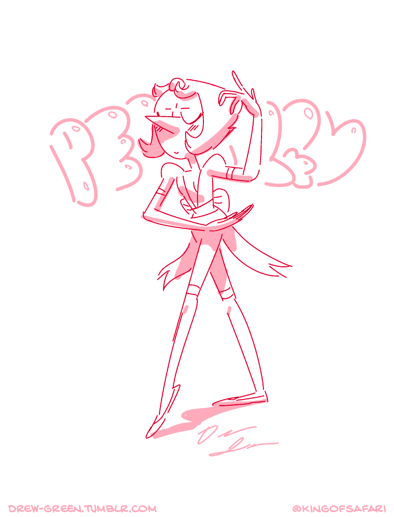 drew-green:  A Pearl doodle that I don’t hate.  I dunno what she’s wearing,