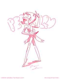 drew-green:  A Pearl doodle that I don’t hate.  I dunno what she’s wearing, but whatevz. Created using my cartooning brushes! ~Drew 