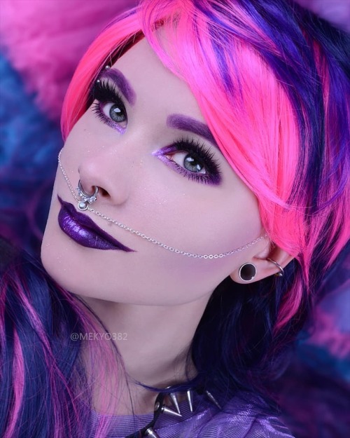 allthepiercingsandbodymods:Piercings, pink and purple hair feature by mekyo382. Follow her on Instag