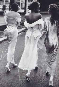 vintagewoc:Lorraine Pascale, Beverly Peele, and Brandi Quinones by Peter Lindbergh in US Harper’s Bazaar (March 1994)