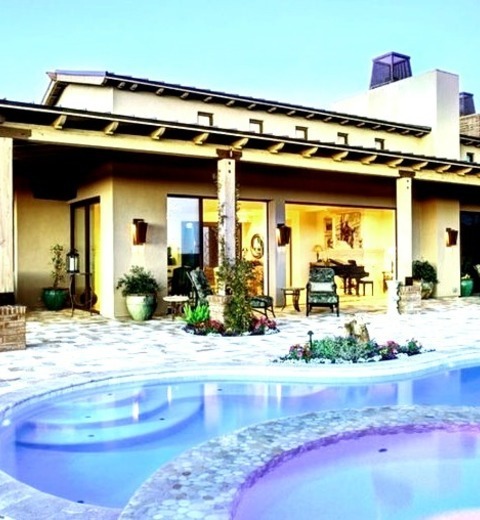 Hot Tub PhoenixInspiration For A Mid-sized Mediterranean Backyard Stone And Kidney-shaped Natural Hot