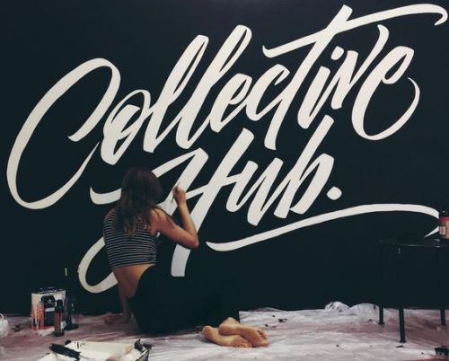typostrate:  Mural artCollective Hub featuring MrsEaves.