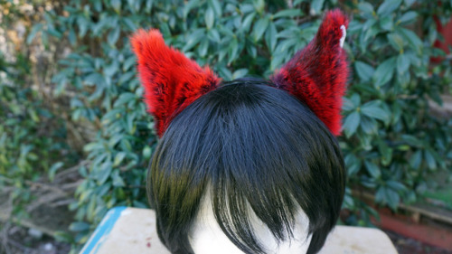  Cat/Fox Headband Ears More short fur ears! This is the red chinchilla fabric. (:See something you l