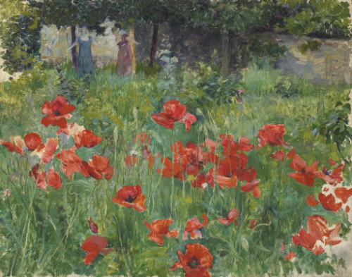 poboh:  Les Coquelicots, 1890, Ernest Biéler. Swiss (1863 - 1948) 