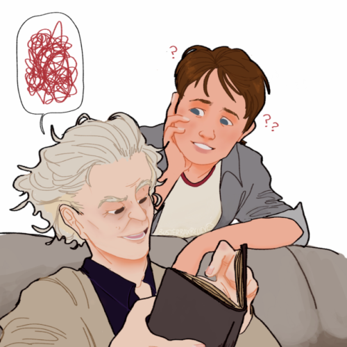 busterbaxterbelieves:Marty listening to Doc read him his research notes but not understanding a sing