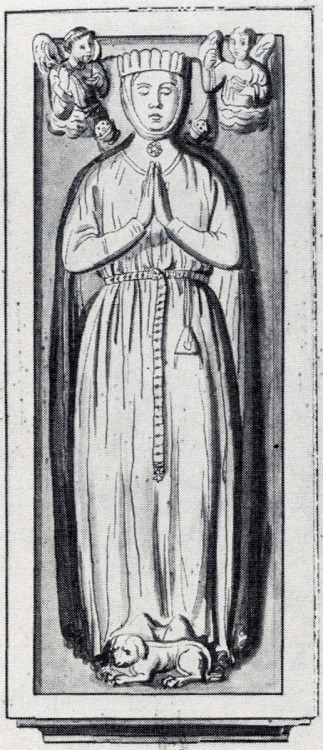 Illustration from the tomb effigy of Agnès de Baudement (1207)