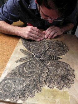 itscolossal:  Moth: A New Woodcut Print from Tugboat Printshop