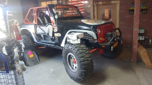 Visit to Orange County Jeep Works to get my rear upper shock towers replaced. Awesome place. Mike an