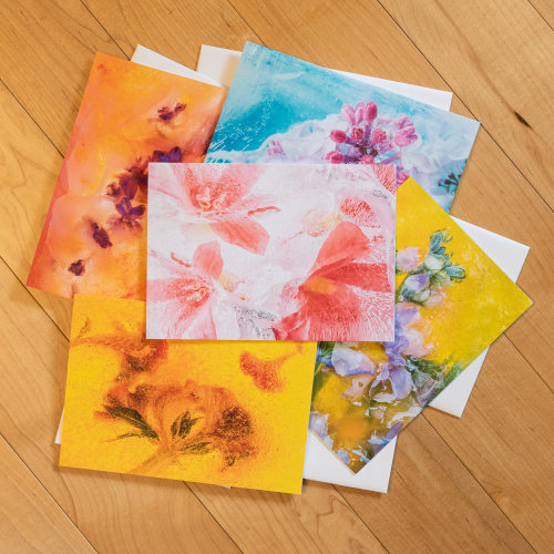 Handmade blank Greeting Cards with envelopes, set of 5 - Sweet Floral Collection, All Occasion Cards