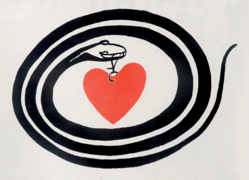 Alexander Calder, The heart, no date. Lithography. Via Leclere
