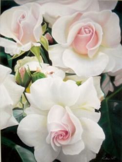 flowersgardenlove:  White Roses with Pin