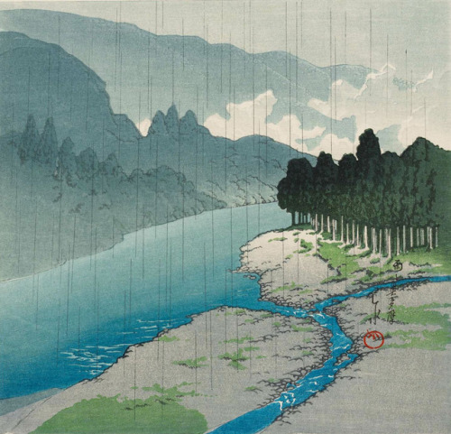 radstudies:Kawase Hasui (Japanese, 1883-1957) - Rain At Okutama River