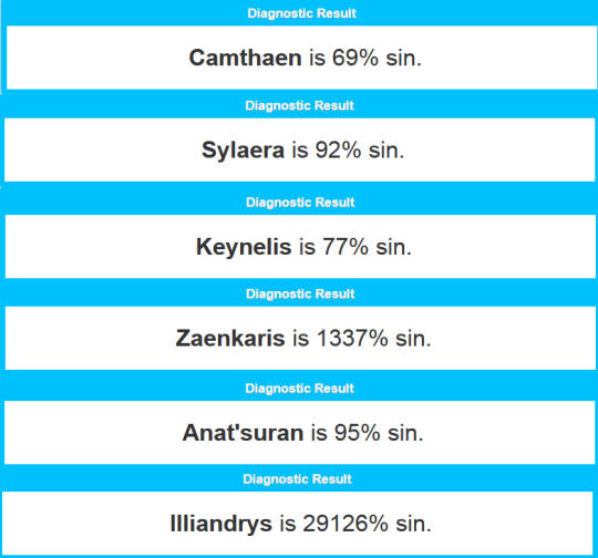 celestial-petal:  loveherdekay:  anierous-sunblade:  illisweats:  illisweats:  boilingheart:  okay so i just found this website to diagnose how much you have “sinned” (link is here) and so i decided just for kicks I’d put my name in and im w h