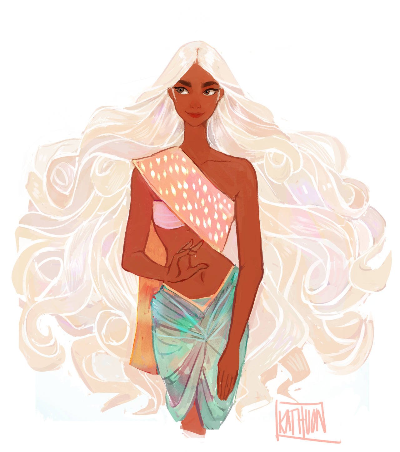 kathuon:  Character design of an Apsara! According to Hindu and Buddhist mythology,