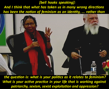 afro-dissented:  exgynocraticgrrl-archive-deacti: bell hooks @  Eugene Lang College  bell hooks bringing it hard. love this woman.  “we are in the Name-Yo’self-Anythang Generation.” Yes we are indeed.  