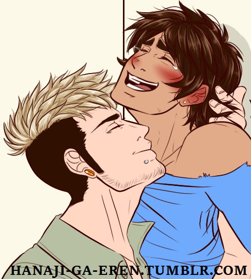 hanaji-ga-eren:  A belated housewarming gift for Wigglywormy! Wishing you all the luck and happiness in the world, sweetie pie! ❤  Everyone should take the time to pin the bae against the wall and tickle them senseless~ (و ˃̵ᴗ˂̵)و    ♥  ♥