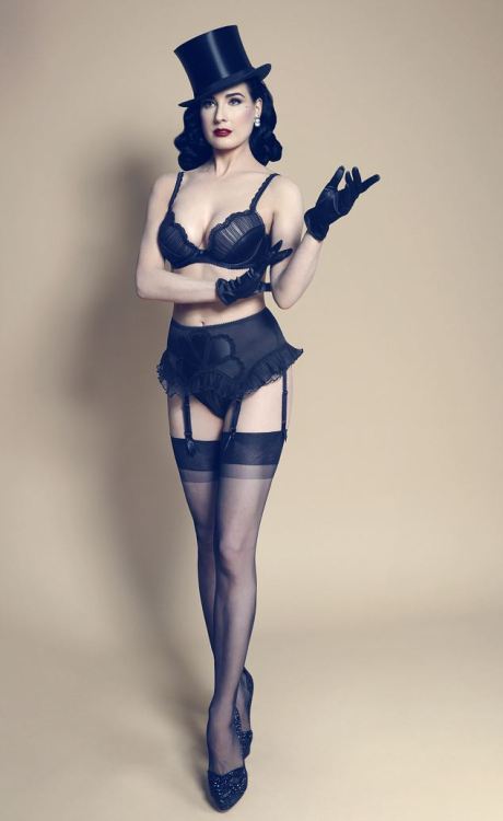 ch-ch-chianti: Dita Von Teese with latest Von Follies by Dita Von Teese lingerie collection 2013. A